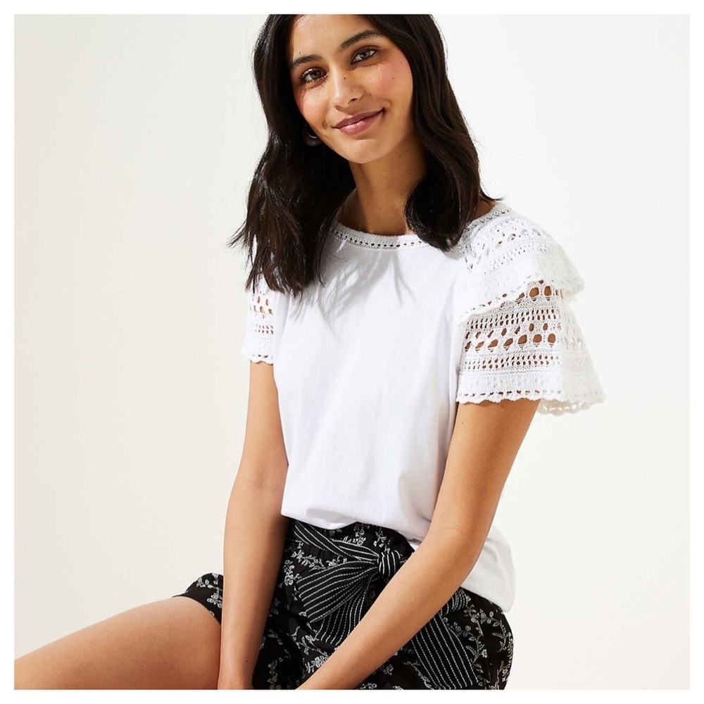 Loft Crochet Flutter Top